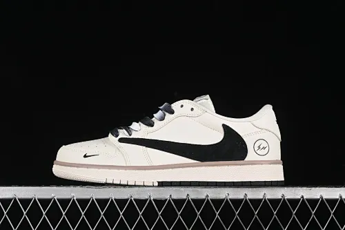 All categories Air Jordan Jordan series basketball shoes Air Jordan 1 Low High-end customized low-top sneakers Travis Scott x Fragment Design x Air Jordan 1 Low OG SP AJ1 Joe 1 Lightning joint-beige and black double bottom low-top cultural and casual sneakers CF3688-018